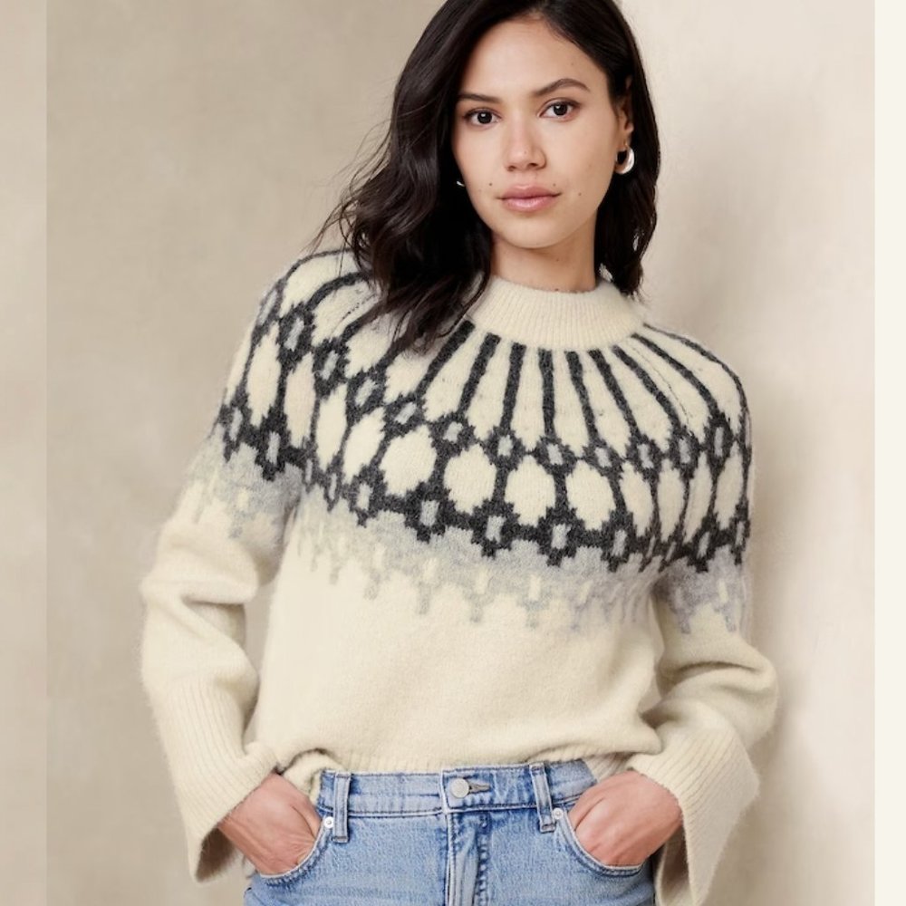 Fair Isle Mock Turtleneck Sweater